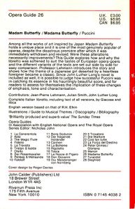 Opera Guide 26: Madam Butterfly/Madama Butterfly