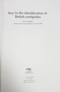 Key to the Identification of British Centipedes