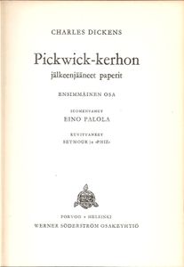 Pickwick-kerhon jälkeenjääneet paperit I