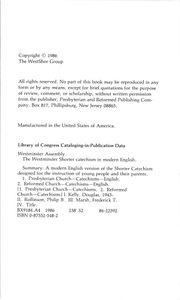 The Westminster Shorter Catechism in Modern English