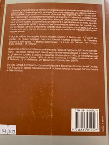 Corso Di Matematica Per Le Scienze Economiche. I Fondamenti