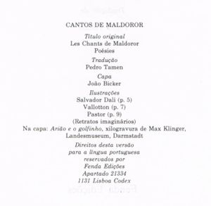 Cantos de Maldoror Seguidos de Poesias