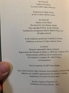 I Signori Del Pianeta. La Ricerca Delle Origini Dell'Uomo