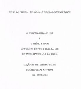 Heliogabalo ou o Anarquista Coroado