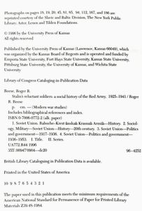 Stalin’s Reluctant Soldiers (A Social History of the Red Army, 1925–1941)