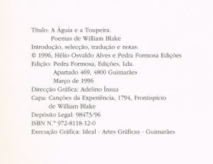 A Águia e a Toupeira: Poemas de William Blake