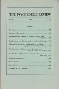 Psychedelic Review Vol. 1 No. 4 1964