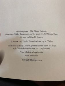 L'Universo Elegante. Superstringhe, Dimensioni Nascoste E La Ricerca Della Teoria Ultima