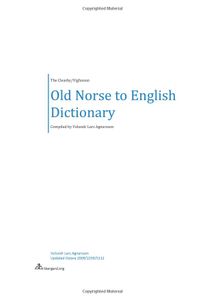 The Cleasby & Vigfusson Old Norse to English Dictionary