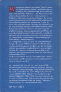 Musik im Wandel der Gesellschaft. Grundzüge der Musiksoziologie