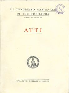 III Congresso nazionale di frutticoltura: Atti