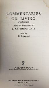 Commenting on Living: 1st Series