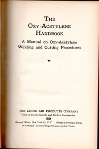 1945 Vintage Oxy-Acetylene Handbook from Linde