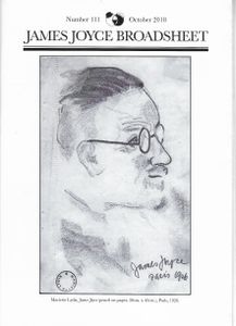 James Joyce Broadsheet October 2018