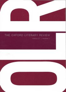 The Oxford Literary Review Volume 37 Number 1