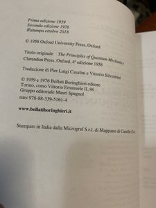 I Principi Della Meccanica Quantistica