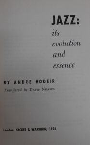 Jazz: Its Evolution And  Essence