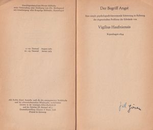 Werke I - Der Begriff Angst