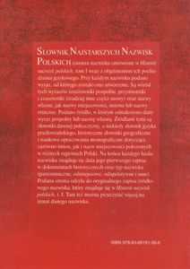 Słownik Najstarszych Nazwisk Polskich: Pochodzenie Nazwisk Omówionych w "Historii Nazwisk Polskich" (Tom I)