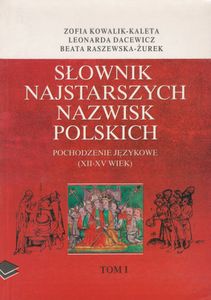 Słownik Najstarszych Nazwisk Polskich: Pochodzenie Nazwisk Omówionych w "Historii Nazwisk Polskich" (Tom I)
