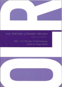 The Oxford Literary Review Volume 40 Number 1