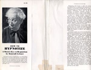 How To Hypnotize: A Master Key To Hypnotism