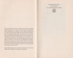 Lou Andreas-Salomé und Rilke - eine amour fou