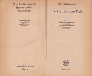 Werke IV - Die Krankheit zum Tode