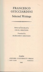 Francesco Guicciardini: Selected Writings
