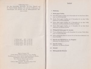 Reden gegen Catilina / Vierte und siebte philippische Rede / Rede für den Oberbefehl des Pompeius / Rede für Archias