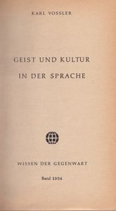 Geist und Kultur in der Sprache