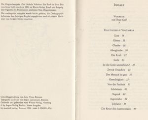 Das Lächeln Voltaires - Ein Buch in diese Zeit von Yvan Goll