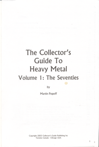 The Collector's Guide to Heavy Metal Volume 1: The Seventies