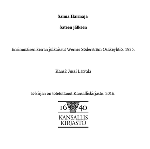 Sateen jälkeen