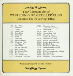Walt Disney Storyteller Tapes