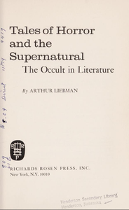 Tales of Horror and the Supernatural: The Occult in Literature