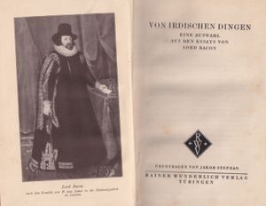 Von irdischen Dingen - Eine Auswahl aus den Essays von Lord Bacon