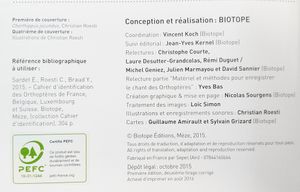 Cahier d'identification des Orthoptères de France, Belgique, Luxembourg & Suisse