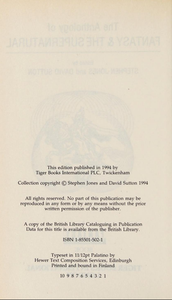 The Anthology of Fantasy & the Supernatural