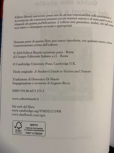 Guida allo studio dei vettori e dei tensori