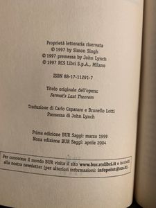 L'ultimo teorema di Fermat. L'avventura di un genio, di un problema matematico e dell'uomo che lo ha risolto