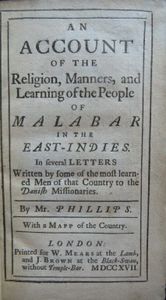 An Account of the Religion Manners and Learning of the People of Malabar in the East Indies