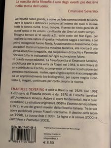 La filosofia dai Greci al nostro tempo. La filosofia antica e medioevale.
