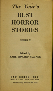 The Year's Best Horror Stories: Series X