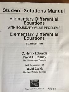 Elementary Differential Equations with Boundary Value Problems (Sixth Edition): Student Solutions Manual