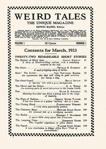 Weird Tales, Vol. 1, No. 1