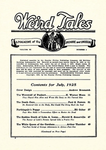 Weird Tales, Vol. 6, No. 1