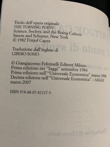 Il punto di svolta. Scienza, società e cultura emergente