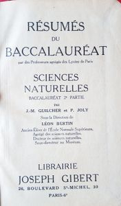 Résumés du baccalauréat: Sciences Naturelles