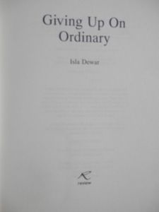 Giving up on Ordinary